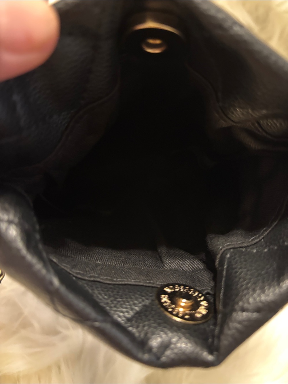 Black Quilted Crossbody with Gold Chain Strap - Picture 3 of 7